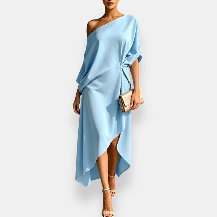 Gerarda | Asymmetrische Drapeerjurk