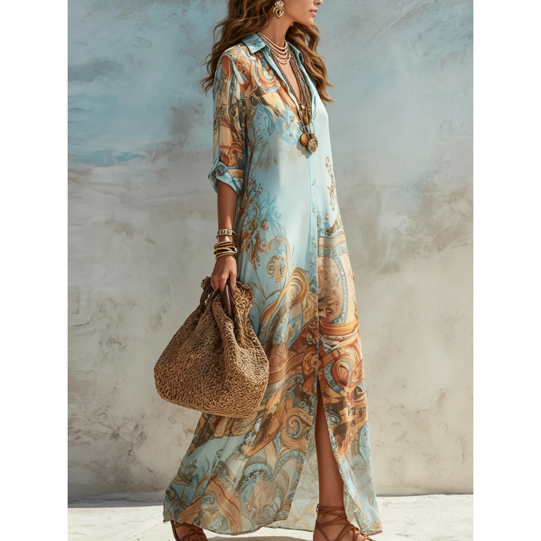 Soraya | Zwevende Maxi-jurk met Paisleyprint