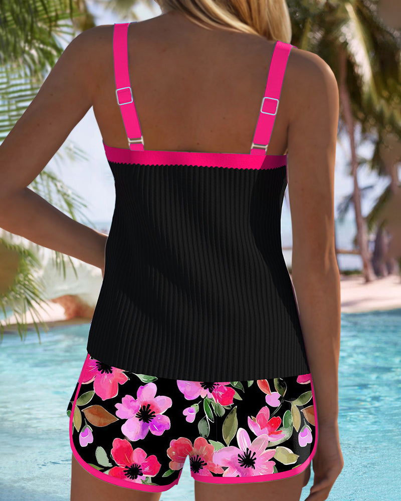 Fleur | Elegante Tankini met Bloemen Short