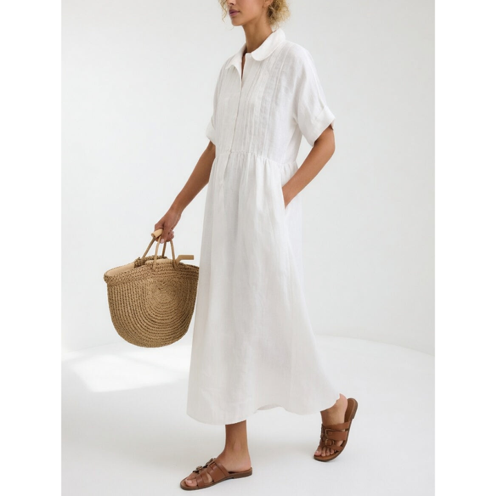 Maaike | Zomerse Maxi-jurk van Katoen-Linnenmix