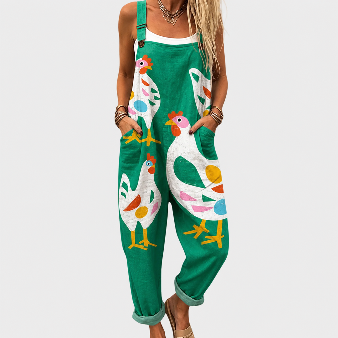 Eva | Comfortabele gedrukte overall