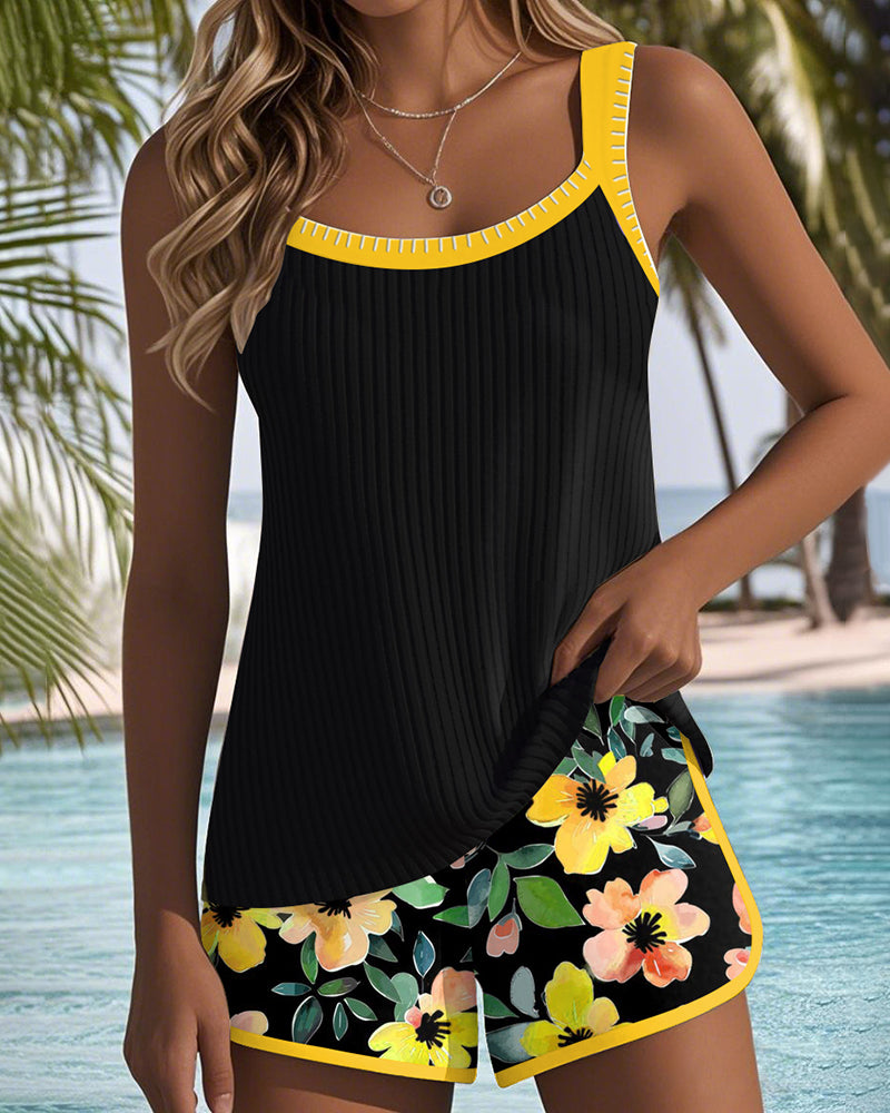 Fleur | Elegante Tankini met Bloemen Short
