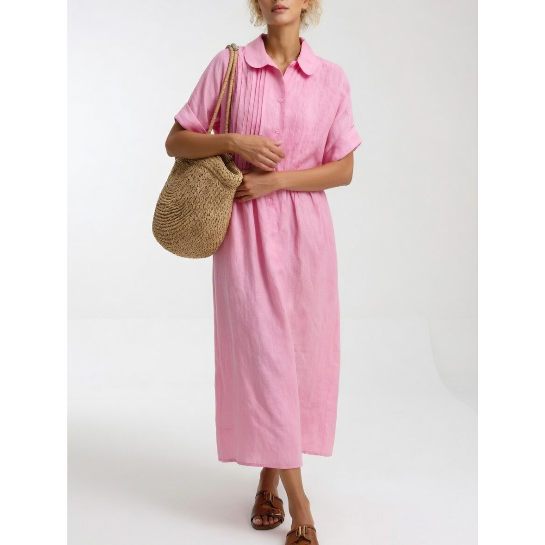 Maaike | Zomerse Maxi-jurk van Katoen-Linnenmix