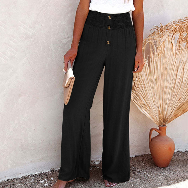 Nikki | Linnen broek met hoge taille