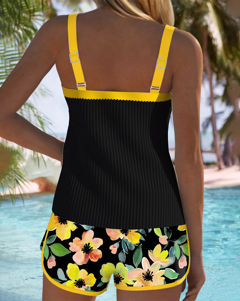 Fleur | Elegante Tankini met Bloemen Short