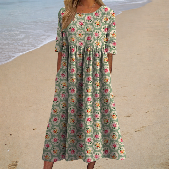 Nora | Lange, vloeiende jurk, chic en comfortabel