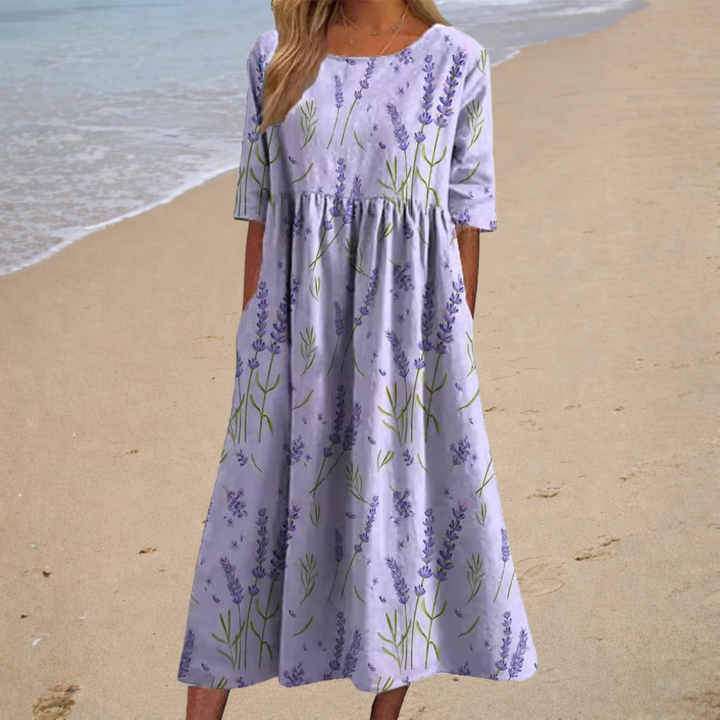 Nora | Lange, vloeiende jurk, chic en comfortabel