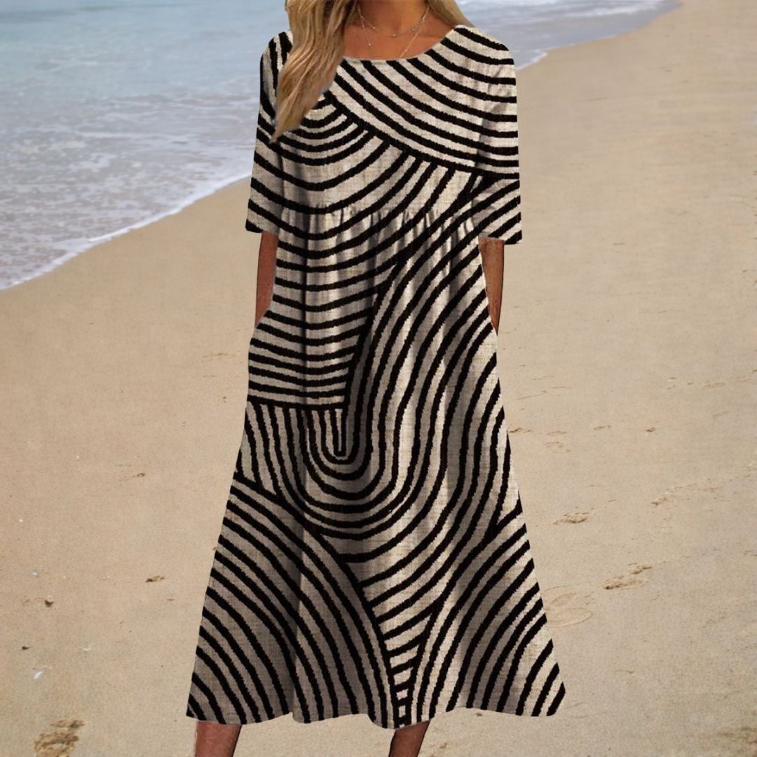 Nora | Lange, vloeiende jurk, chic en comfortabel
