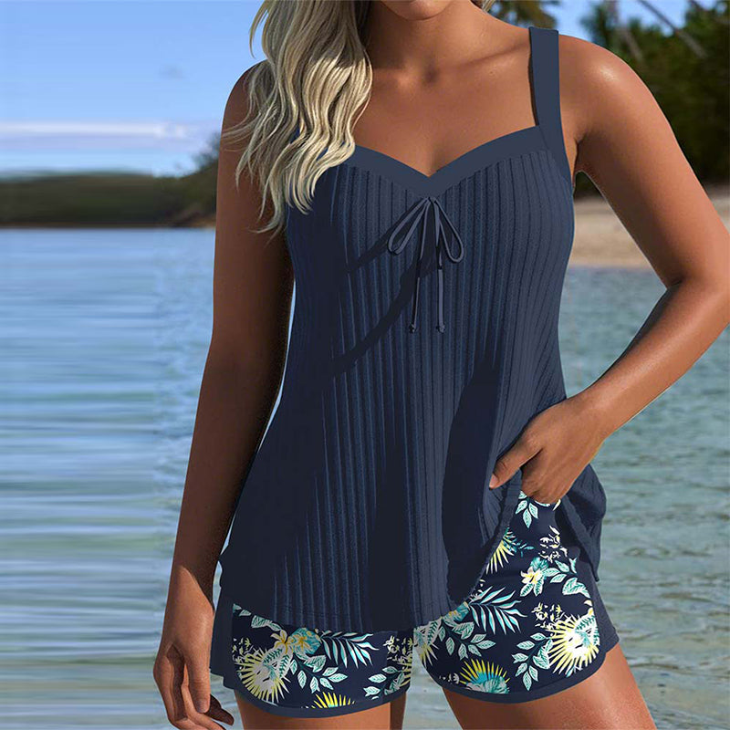 Eva | Gestreept Badpak met Strandshort