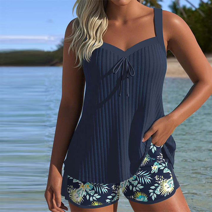 Eva | Gestreept Badpak met Strandshort