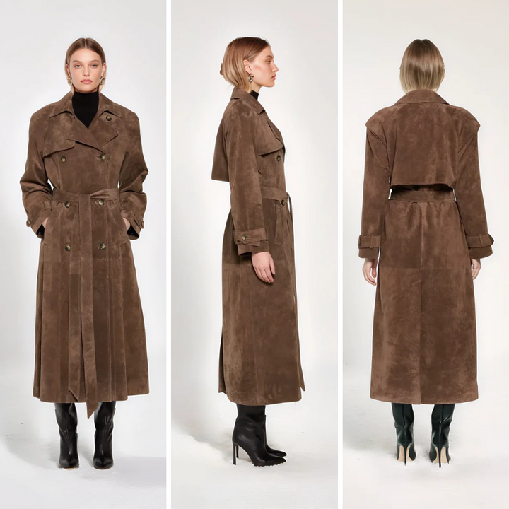 Maren Suede Luxe | Suede trenchcoat met Riem
