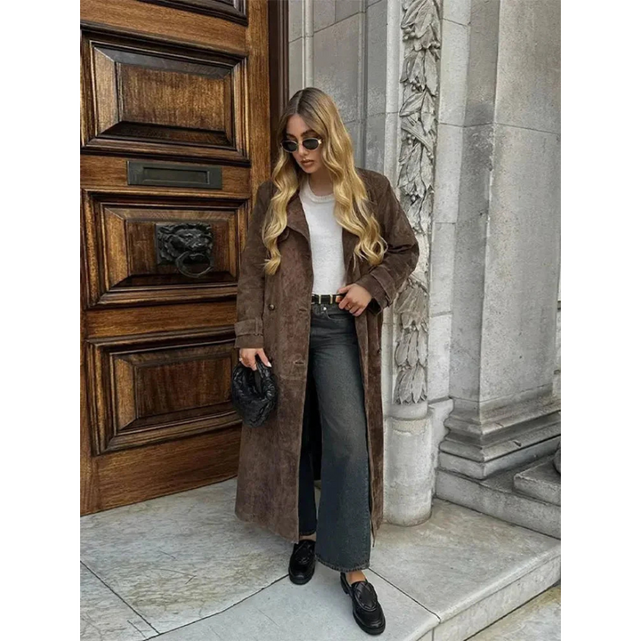 Maren Suede Luxe | Suede trenchcoat met Riem