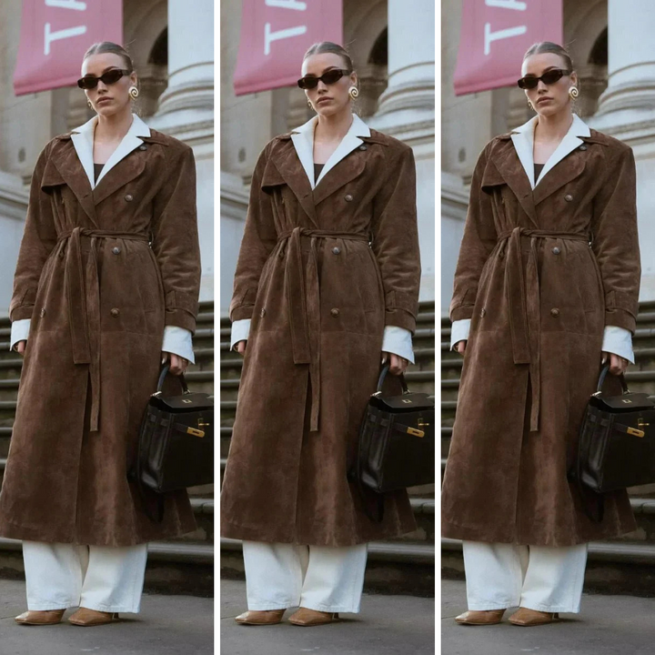 Maren Suede Luxe | Suede trenchcoat met Riem