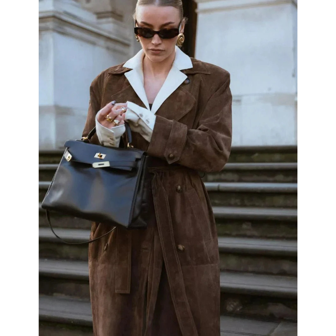 Maren Suede Luxe | Suede trenchcoat met Riem