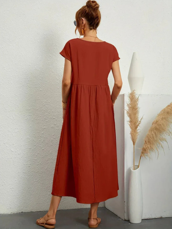Ilse | Midi jurk in tijdloze vloeibare elegantie