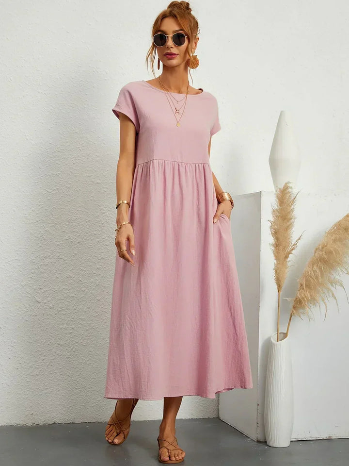 Ilse | Midi jurk in tijdloze vloeibare elegantie