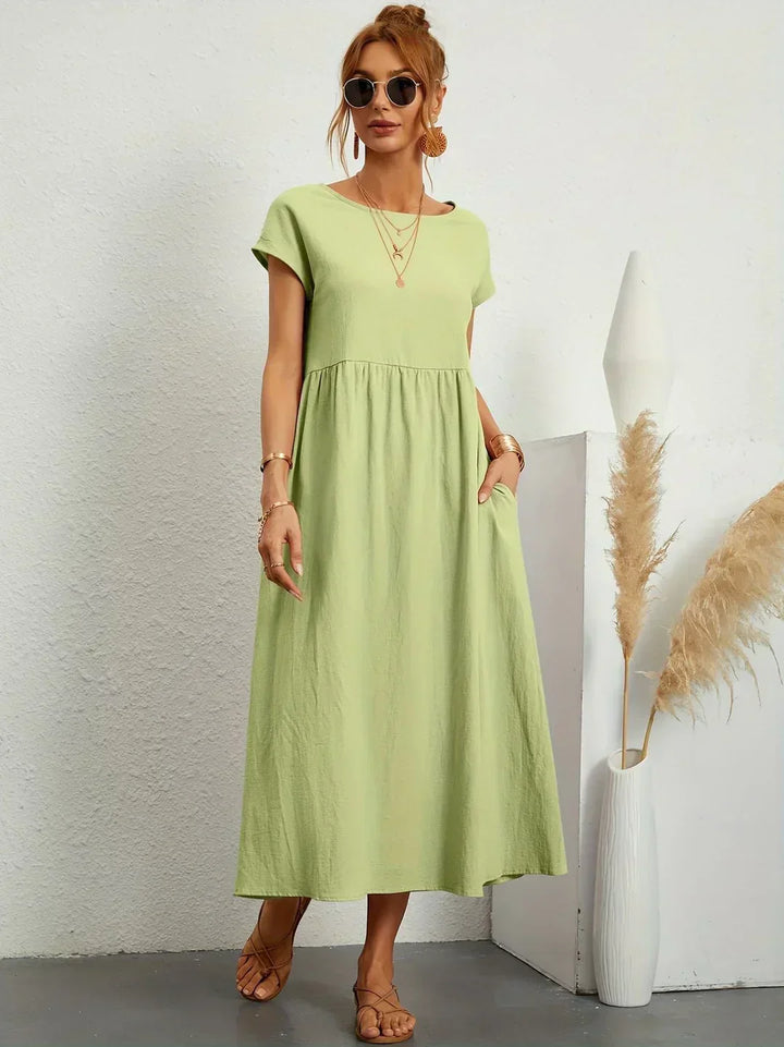 Ilse | Midi jurk in tijdloze vloeibare elegantie