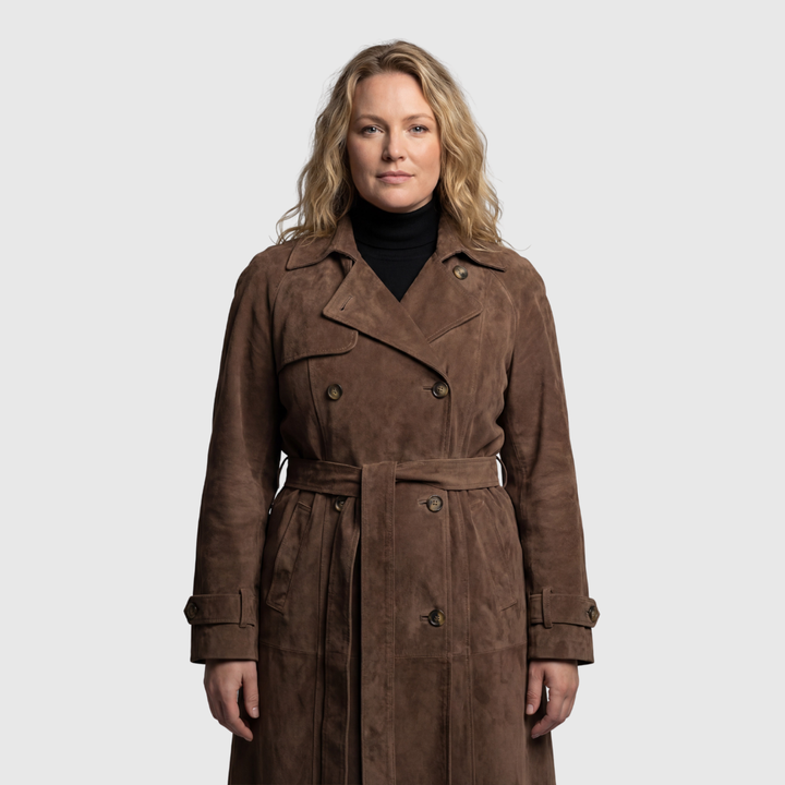 Maren Suede Luxe | Suede trenchcoat met Riem
