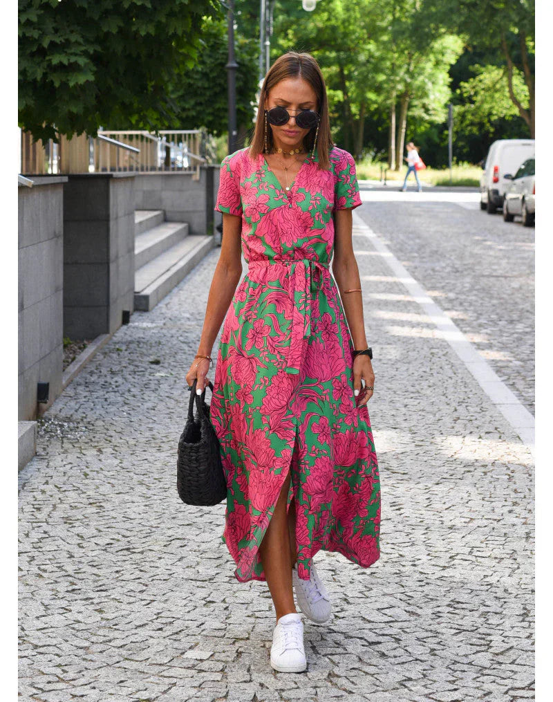 Julia | Elegante Jurk met V-hals en Elegante Snit