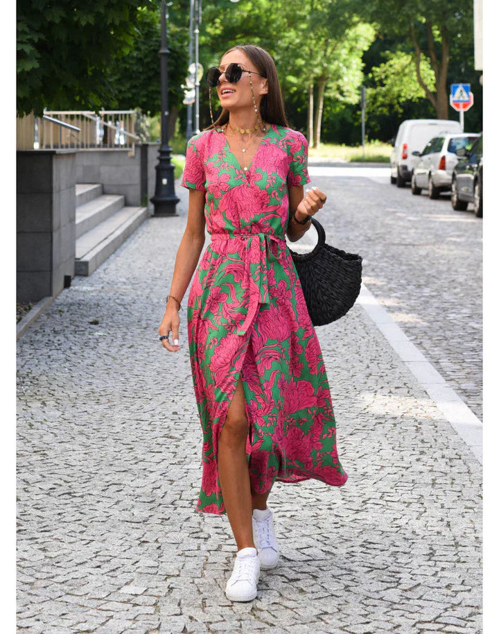 Julia | Elegante Jurk met V-hals en Elegante Snit