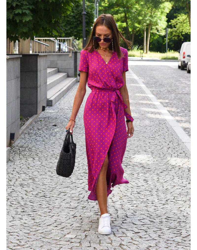 Julia | Elegante Jurk met V-hals en Elegante Snit