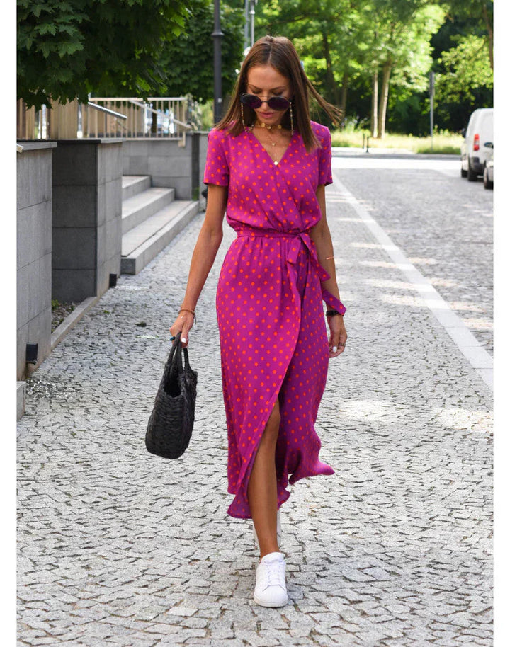 Julia | Elegante Jurk met V-hals en Elegante Snit
