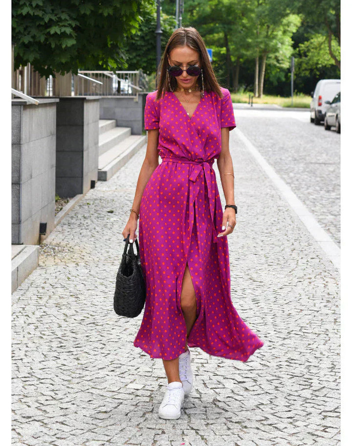 Julia | Elegante Jurk met V-hals en Elegante Snit