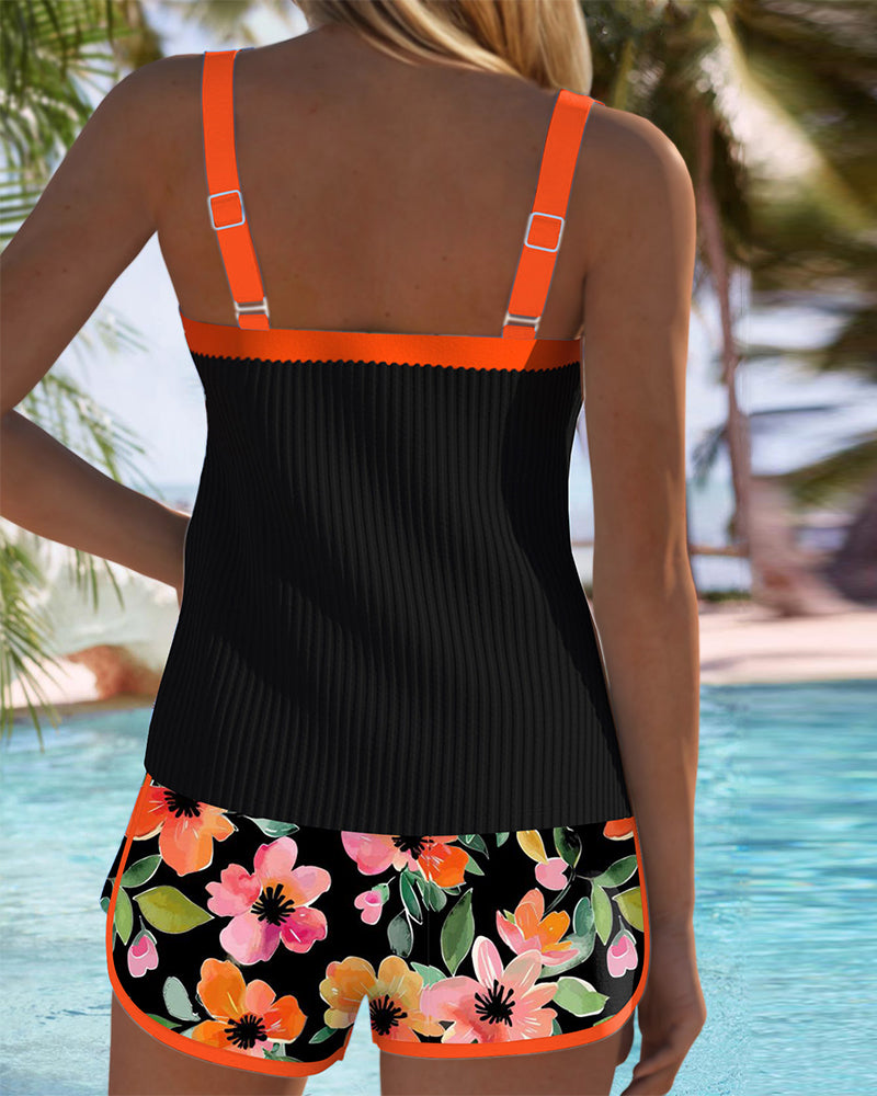 Fleur | Elegante Tankini met Bloemen Short