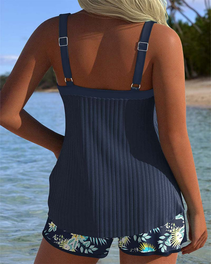 Eva | Gestreept Badpak met Strandshort