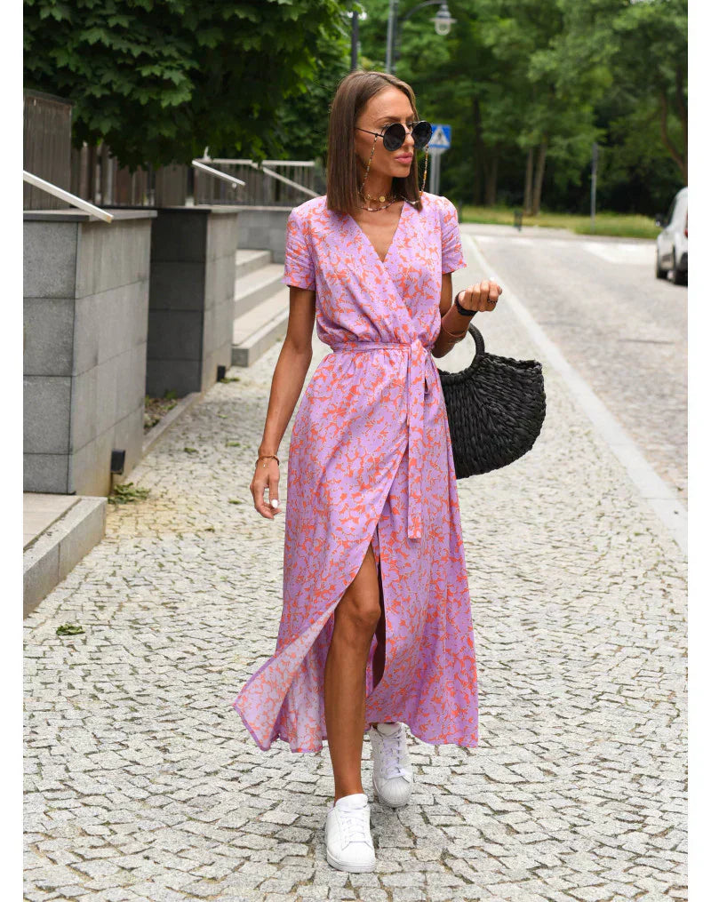 Julia | Elegante Jurk met V-hals en Elegante Snit