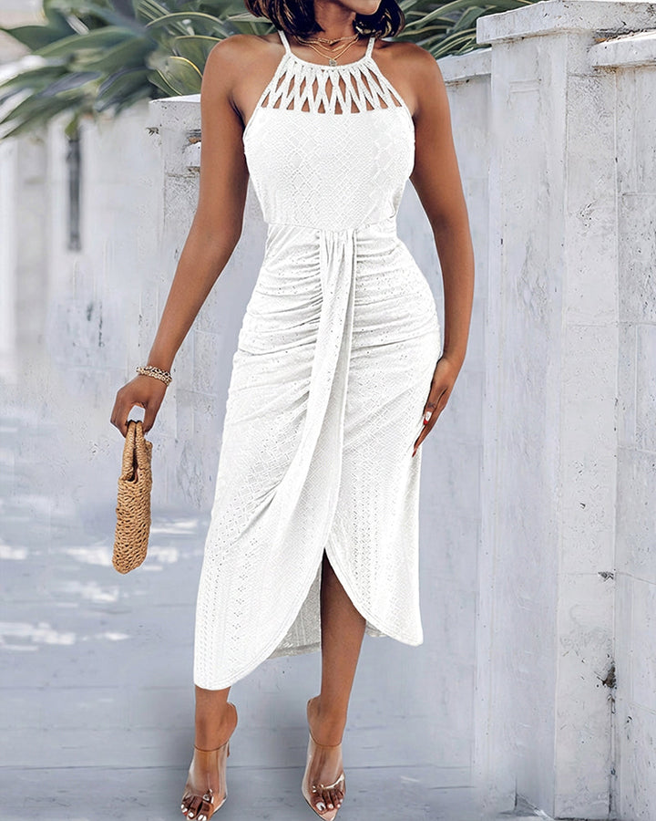 Elsbeth | Zomerse Midi-jurk met Ruching